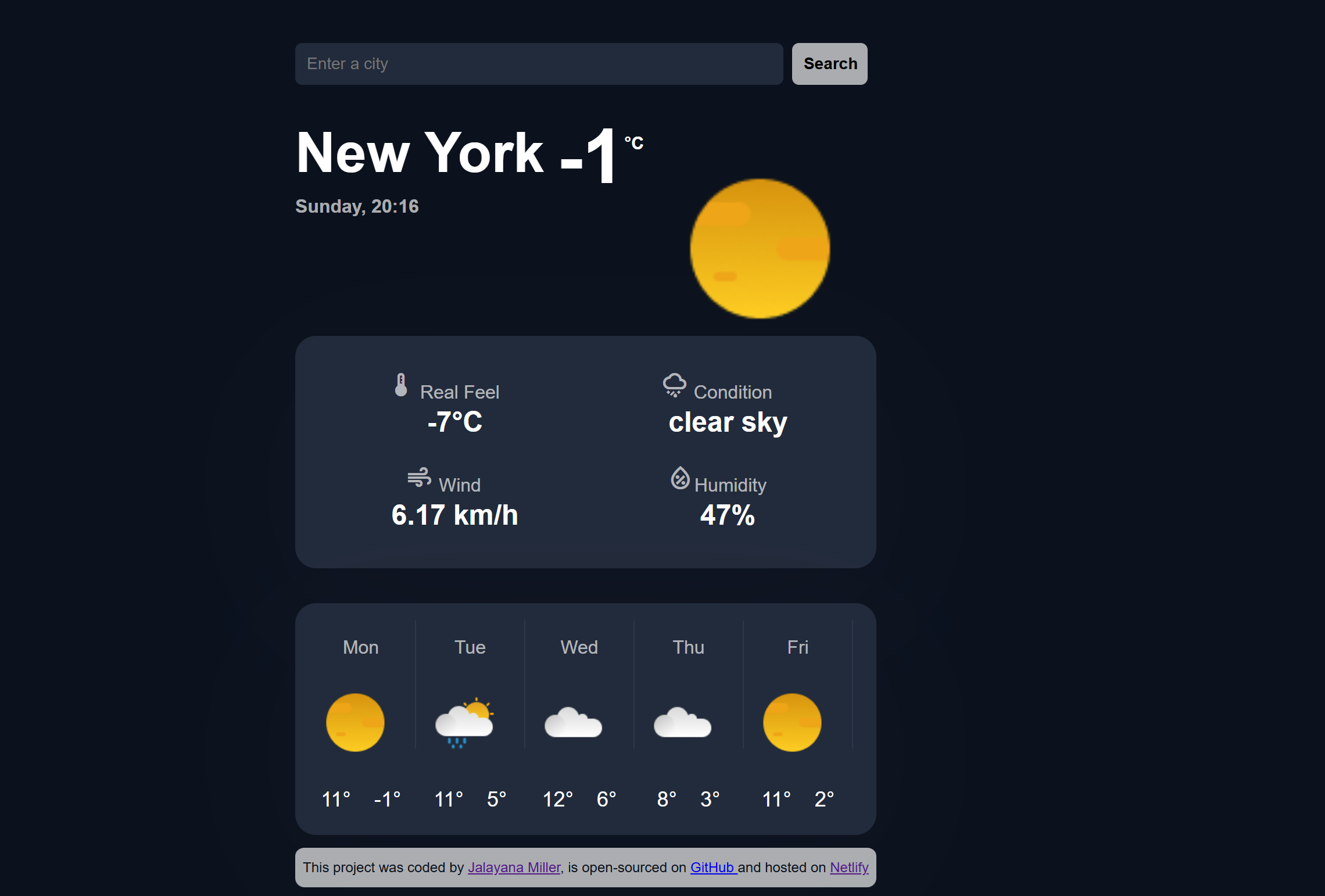 Weather app preview