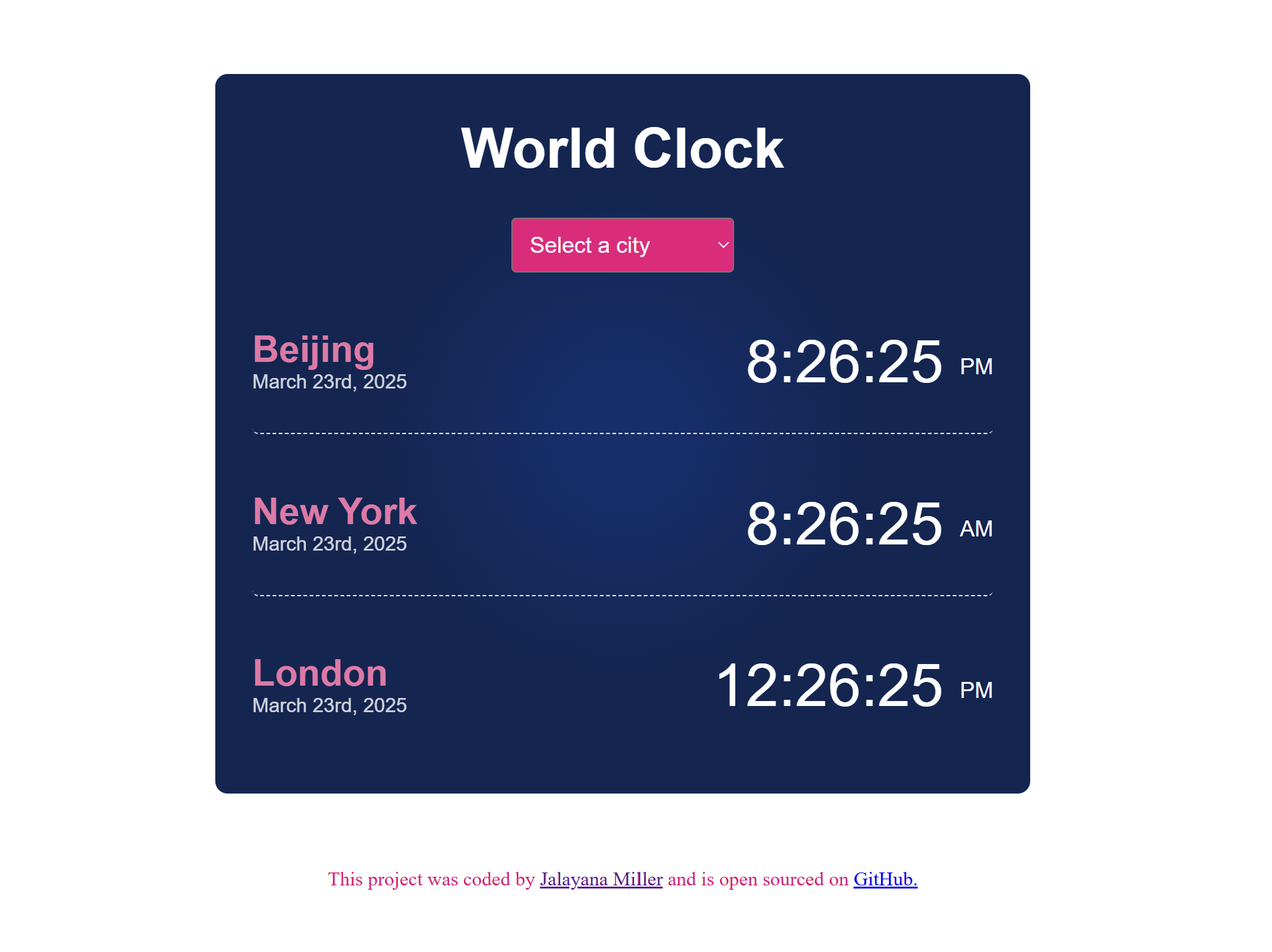 World Clock Project Preview